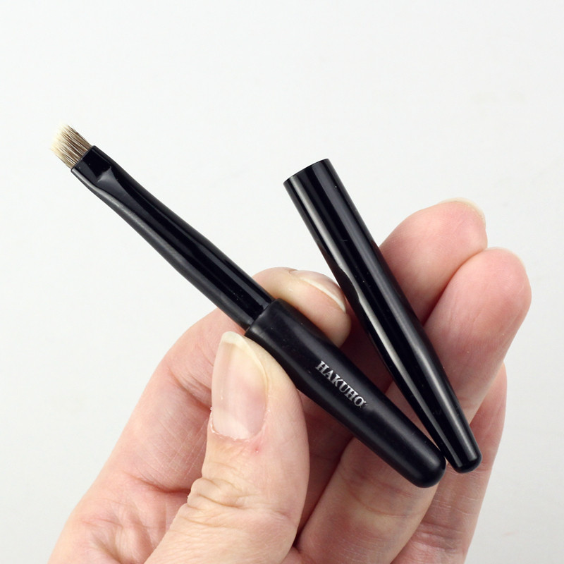 白凤堂H2321猸子毛眉刷化妆刷眉粉眉膏便携黑檀勾勒刷带盖