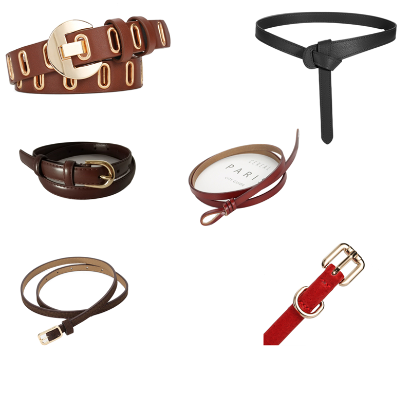 清仓女士真皮腰带简约针扣装饰配裙子时尚百搭窄裤带黑咖色小皮带