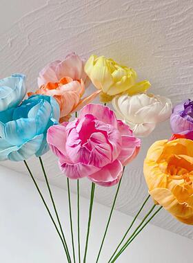 牡丹手工干花新中式软装设计插花配花配叶装饰摆件香薰通草花DIY