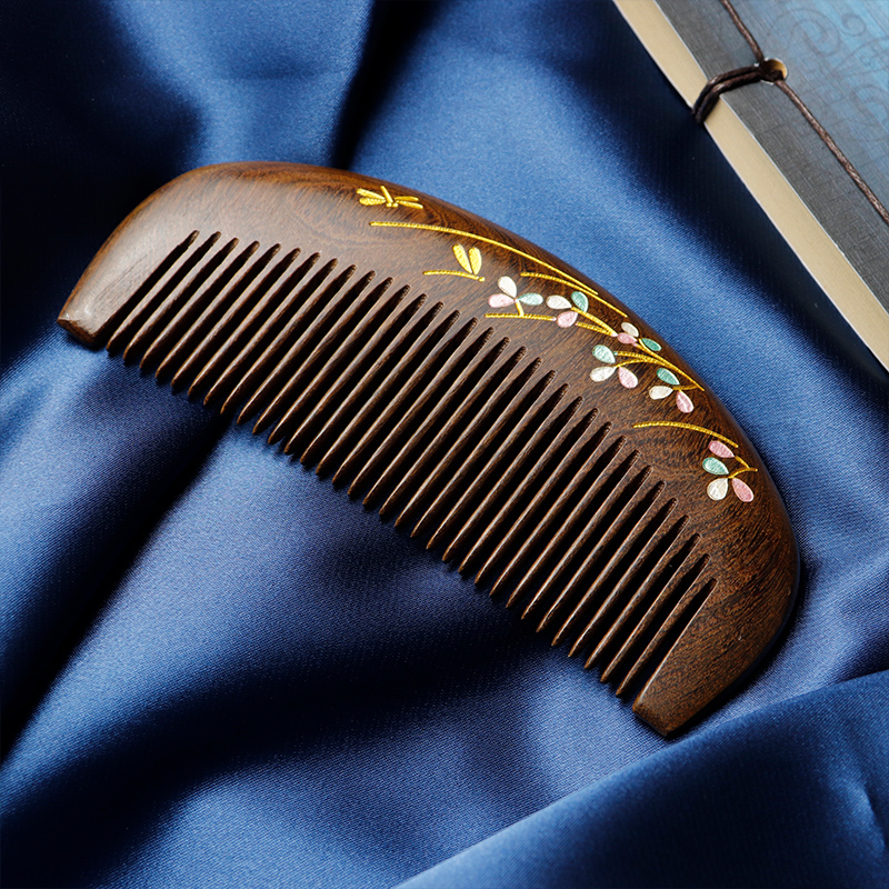 金丝檀木便携家用细齿防打结女生