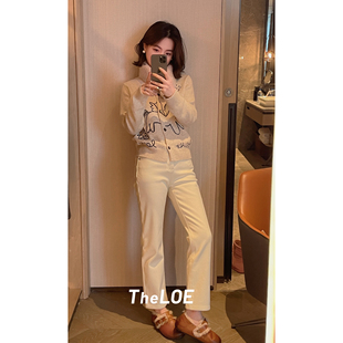 579g重磅水洗棉质简约高腰显瘦牛仔法棍裤 骆衣衣TheLOE 572g