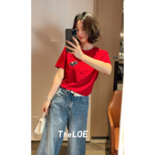 刺绣磨毛时尚 骆衣衣TheLOE 马到成功绒感T恤 减龄T恤