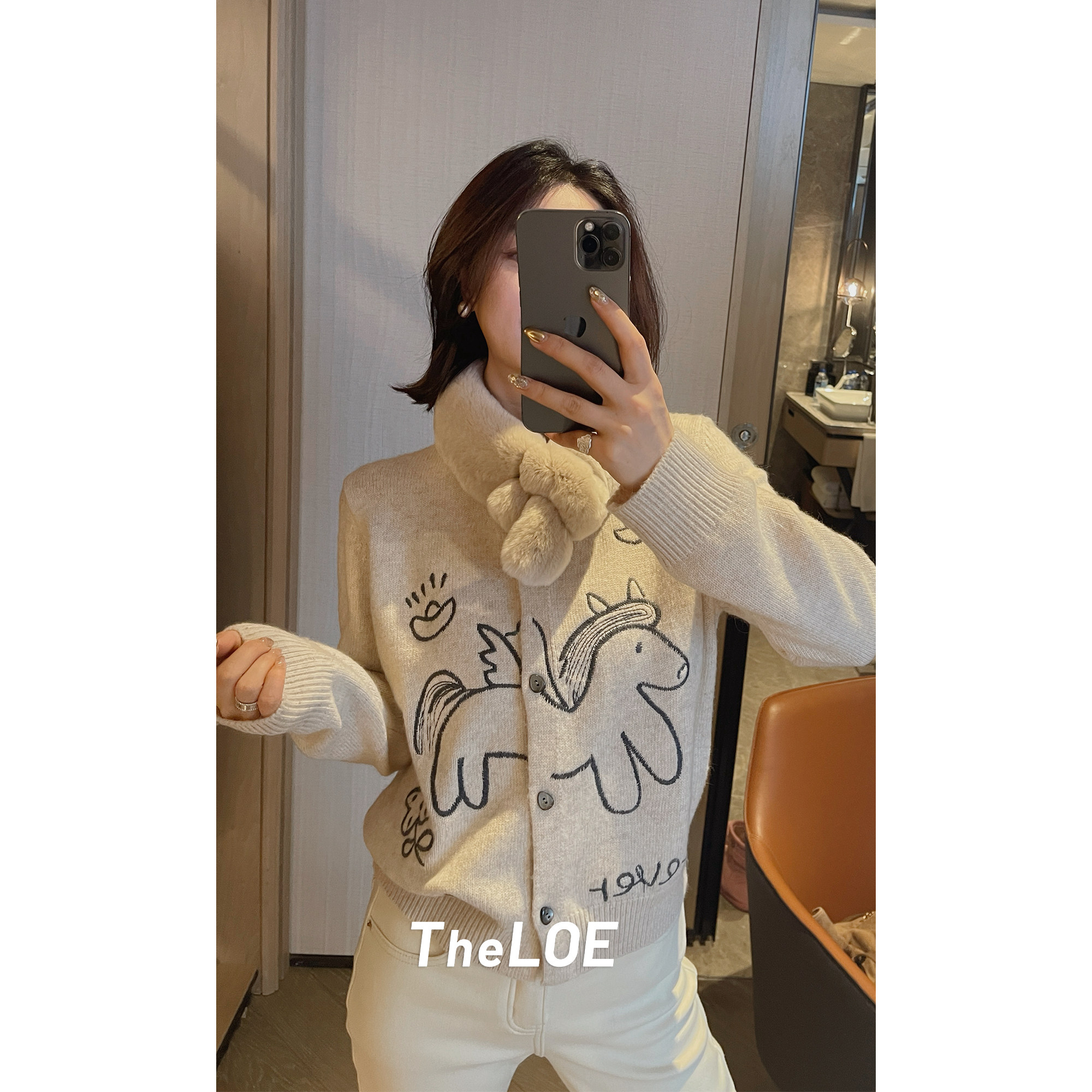 骆衣衣TheLOE/【素描富贵马羊毛毛衣】419g绵羊毛兔毛长袖针织衫,女装/女士精品,毛针织衫,淘宝优惠券,粉丝福利购,淘宝优惠卷