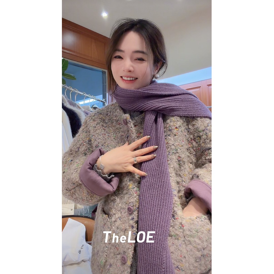 连衣裙TheLOE/90白鸭绒休闲百搭混色圆领小香羽绒服