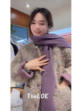 连衣裙TheLOE/90白鸭绒休闲百搭混色圆领小香羽绒服