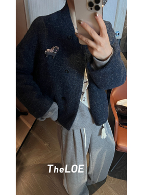 骆衣衣TheLOE/【小马羊毛亚麻白鹅】立体小马装饰小香羽绒