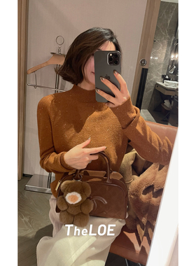 骆衣衣TheLOE/百分百纯羊毛一线成衣金豆半高领羊毛衫