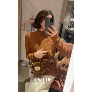 骆衣衣TheLOE 百分百纯羊毛一线成衣金豆半高领羊毛衫