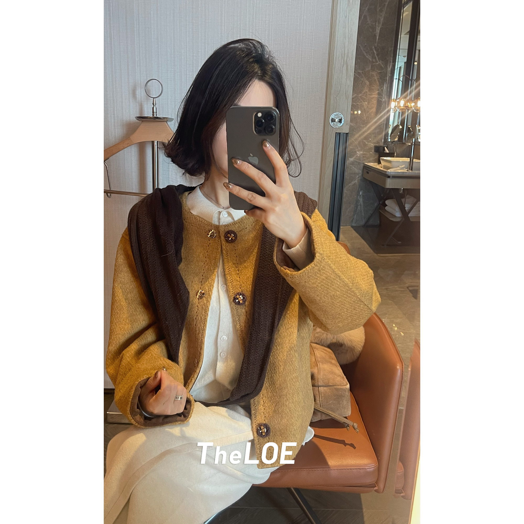 骆衣衣TheLOE/90鸭绒羊毛圆领百搭简约减龄羽绒服