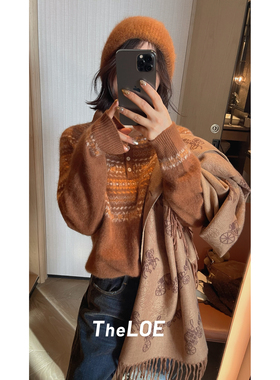 骆衣衣TheLOE/羊绒羊毛半高圆领半开领套头针织衫