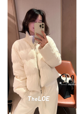 骆衣衣TheLOE/90白鹅绒慵懒立领针织短款鹅绒服