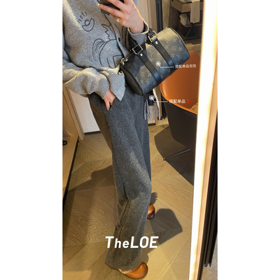 骆衣衣TheLOE/【bling加厚羊毛裤】813g遮肉糯米珠片裤休闲长裤