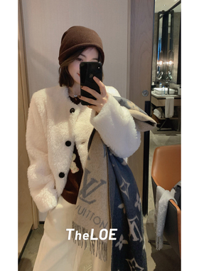 骆衣衣TheLOE/百分百羊毛高克重855g-870g减龄百搭单排扣外套