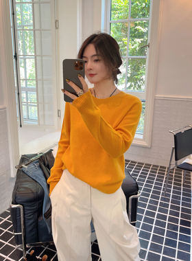 骆衣衣TheLOE/百分百羊毛简约百搭高级感休闲套头针织衫