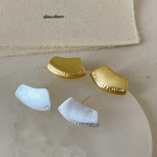 小众感拉丝金属耳廓耳钉女个性独特精致时尚通勤百搭耳环耳饰