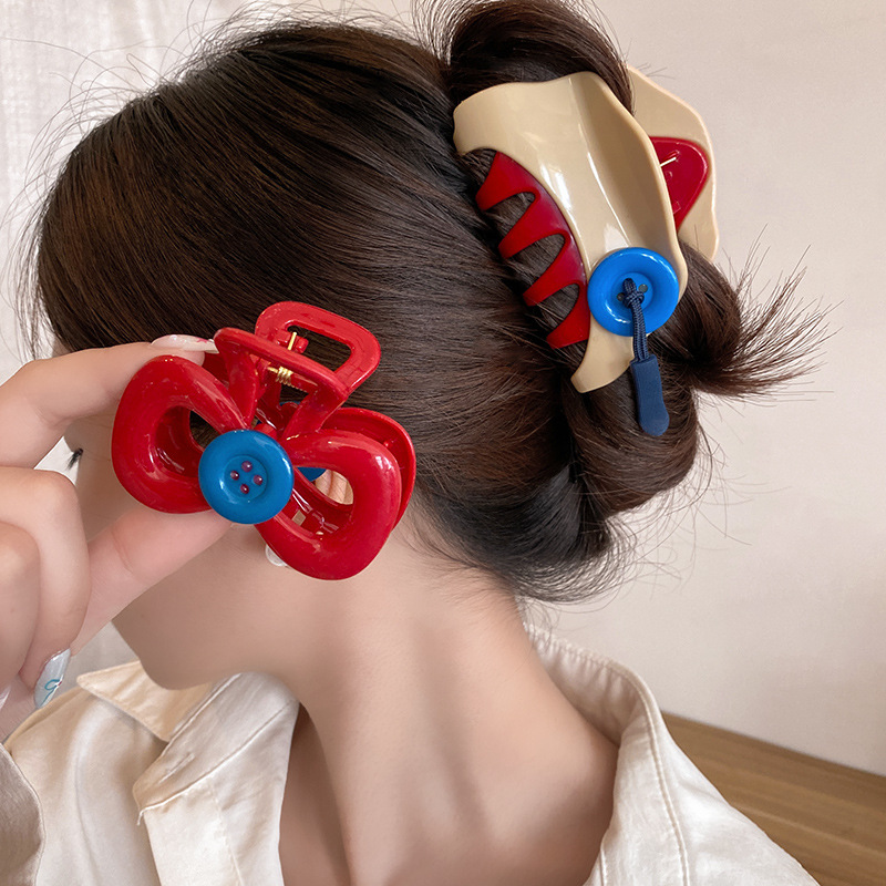 2025年新款高级感抓夹女后脑勺发夹头发鲨鱼夹子纽扣气质发卡