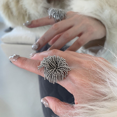 夸张个性瀑布流苏戒指女小众设计感独特精致时尚优雅百搭指环戒子