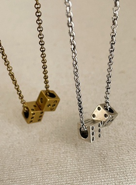 设计感星球骰子吊坠项链女小众独特个性时尚气质百搭颈链毛衣链
