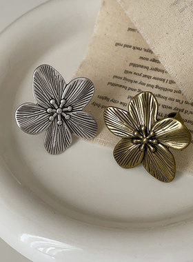 复古做旧金属花朵开口戒指女夸张独特个性时尚气质百搭指环戒子