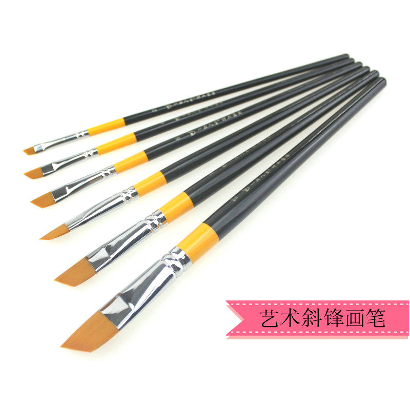 莫加尔水粉水彩画笔斜锋牡丹特殊形状画笔斜头画笔丙烯黑卡纸画笔