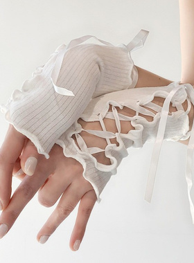 绑带手袖jk少女露指cos手套原宿风小众y2k袖套性感洋气DIY薄春夏