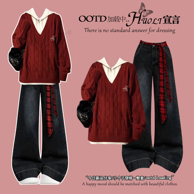 新年战袍冬季穿搭红色假