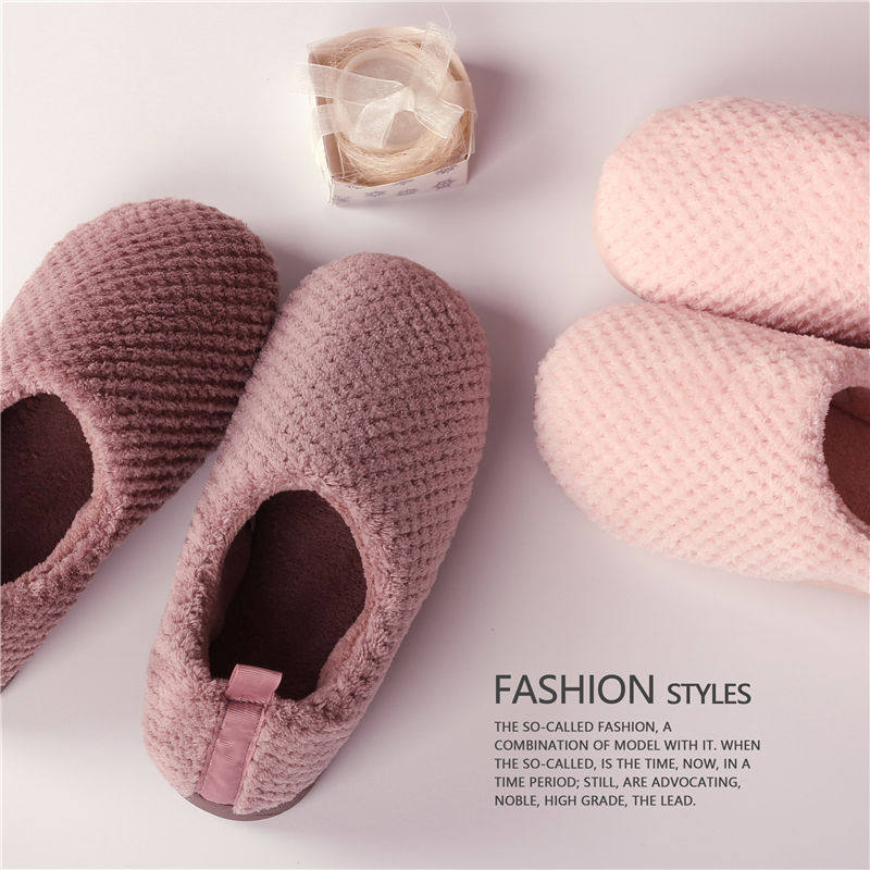 包跟厚底情侣大码保暖毛毛棉拖鞋