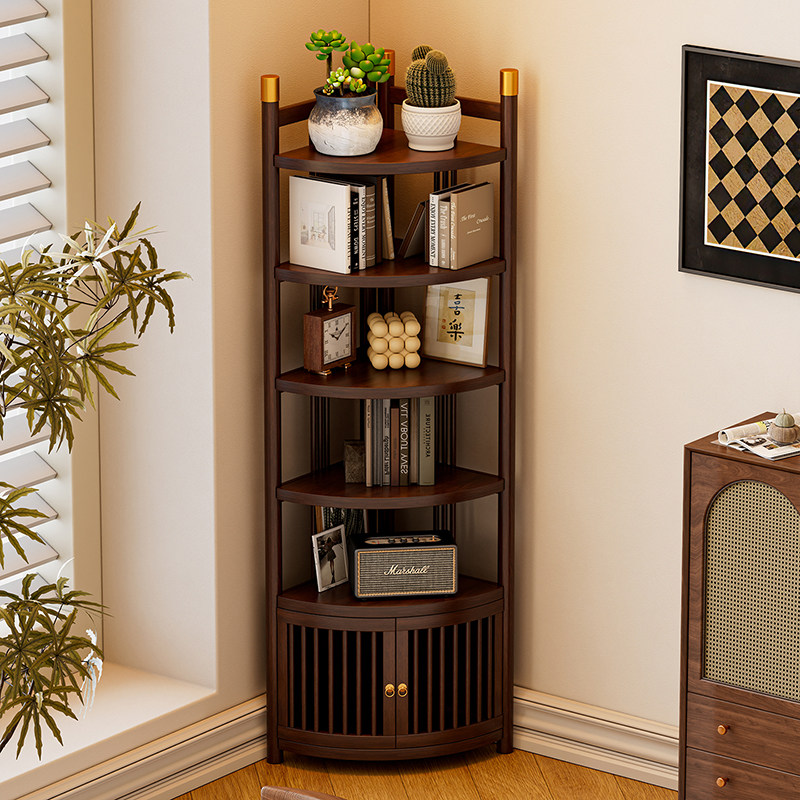 转角置物架墙角客厅角落墙边三角落地收纳柜子卧室床头多层博古架