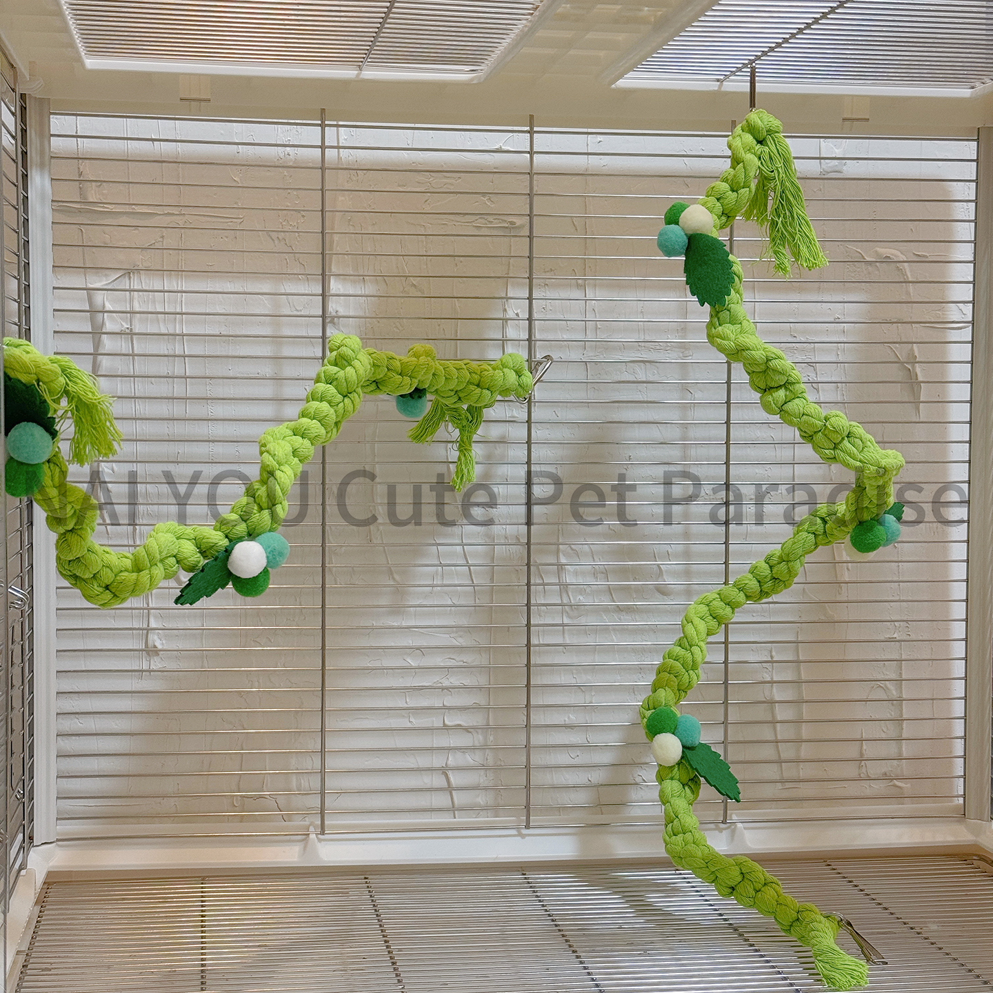 鹦鹉玩具鸟专用棉线爬绳玄凤牡丹虎皮鹦鹉休息站杆秋千鸟笼造景