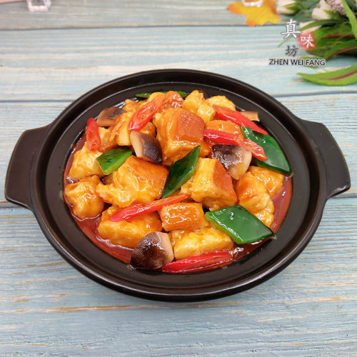 厂家直销仿真米线鸡肉煲仔饭模型