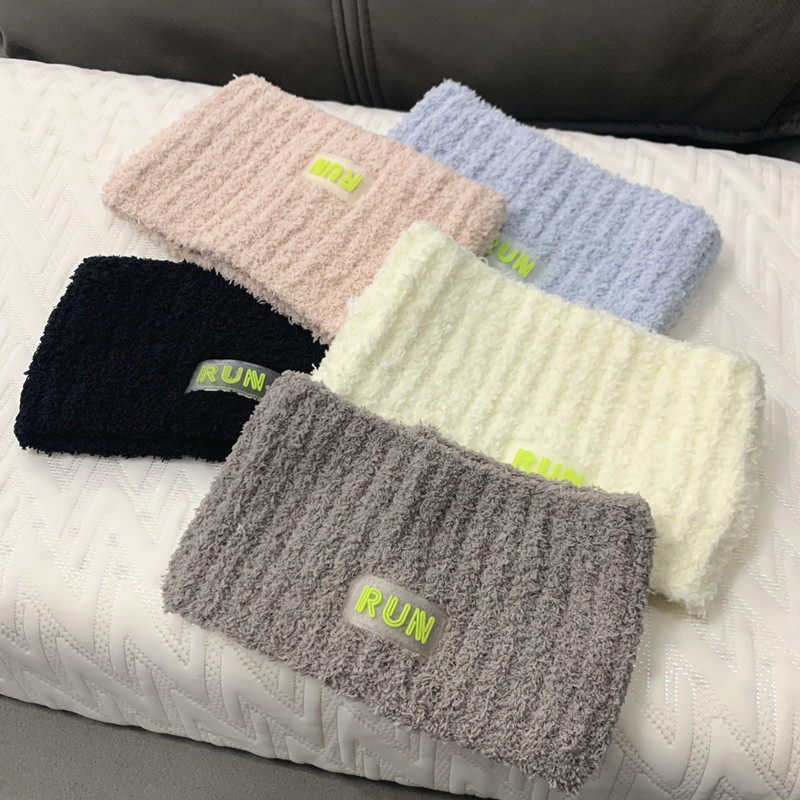 宽边柔软半边绒头套女瑜伽健身发带秋冬保暖月子头巾护额日韩发箍