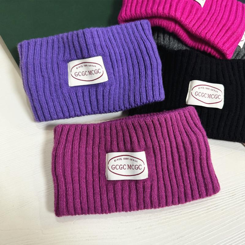 加大宽版运动发带冬季户外骑车保暖头套针织弹力时尚发箍网红头带