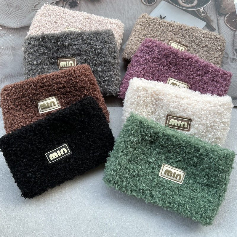 针织宽边发箍保暖护额毛绒头套女