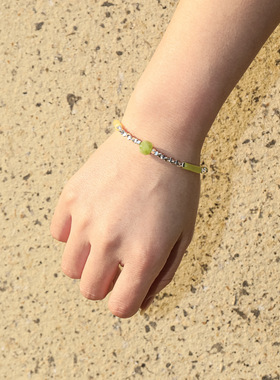 暖绿天然石串珠项链2026新款轻奢小众设计不规则撞色百搭锁骨链女