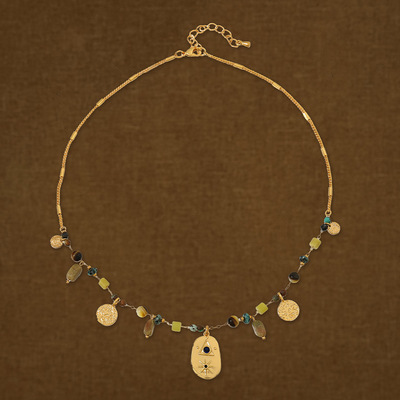 gary工作室设计师款神秘眼星芒项链天然石小众感气质复古八芒星