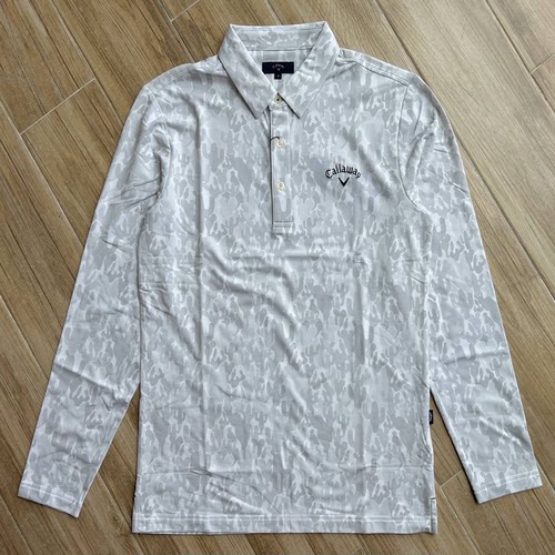 高尔夫男装长袖T印花轻磨毛速干