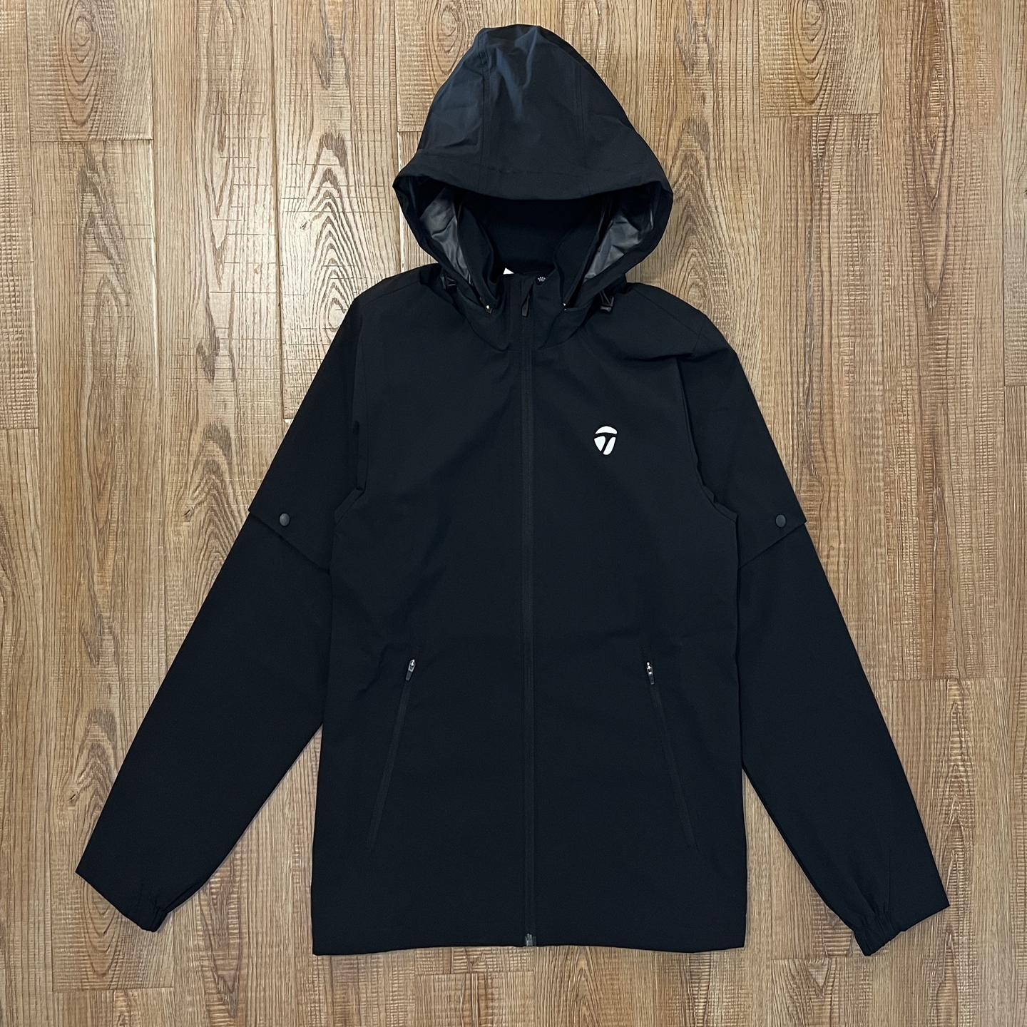 高尔夫男装风衣雨衣夹克弹力速干防风防水雨衣帽可收可变半袖马甲