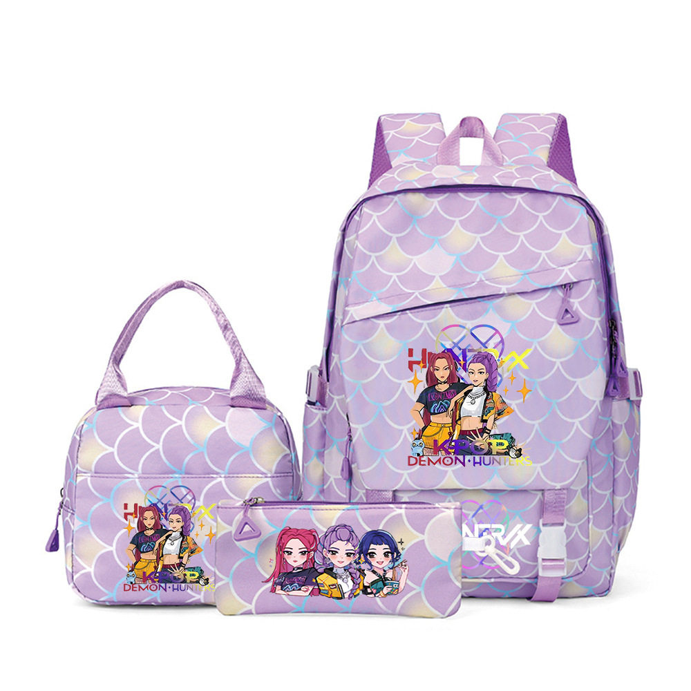 热款kpop猎魔女团印花背包韩版校园护背减负大容量学生书包,玩具/童车/益智/积木/模型,书包,淘宝优惠券,粉丝福利购,淘宝优惠卷