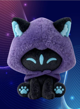 无畏契约幽影猫猫坐姿瓦罗兰特挂件OMEN玩偶同人周边