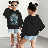 Six 休闲连帽衫 Seven 67趣味字母印花儿童卫衣宽松中大童薄款