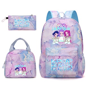 韩剧恶魔猎人背包午餐袋铅笔盒套装学生三件套书包笔盒午餐包