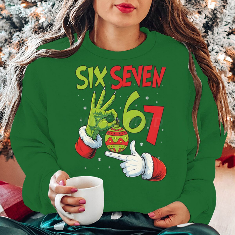 欧美潮流圣诞卫衣加绒打底