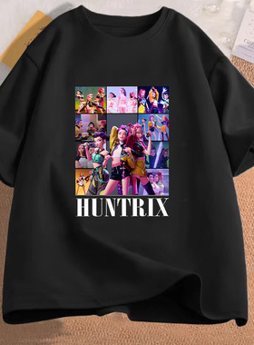 猎魔女团KPOP HUNTRX圆领短袖T恤欧码成人上衣0821