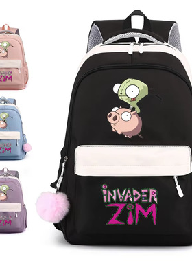 invader Zim个性印花韩版小清新书包校园潮流中小学生双肩包