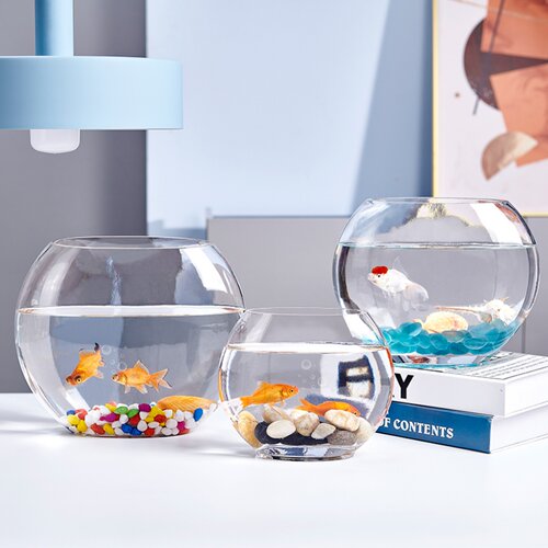 创意扁口玻璃缸超白透明金鱼缸