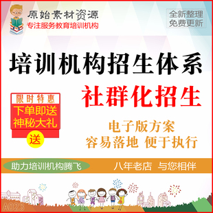 教育培训机构社群化营销招生市场调查规划学校引流话术策划新方案