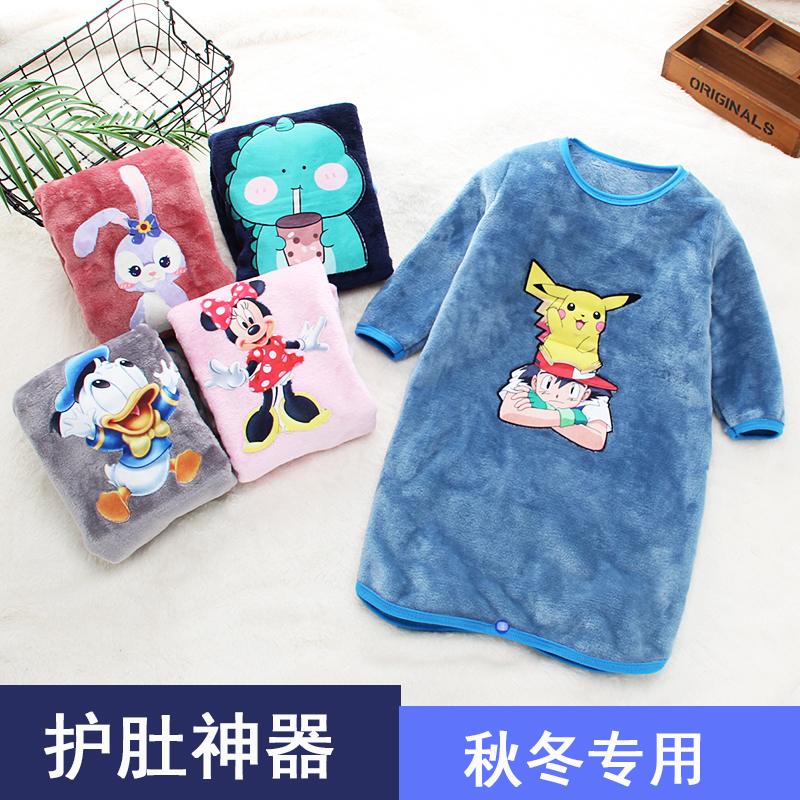 秋冬装儿童睡袍男女宝宝小孩子睡衣双面绒加厚保暖睡袋防踢被护肚