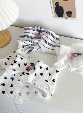 私藏甜美 2/3条白色纯棉内裤女日系小清新少女透气全棉抗菌三角裤