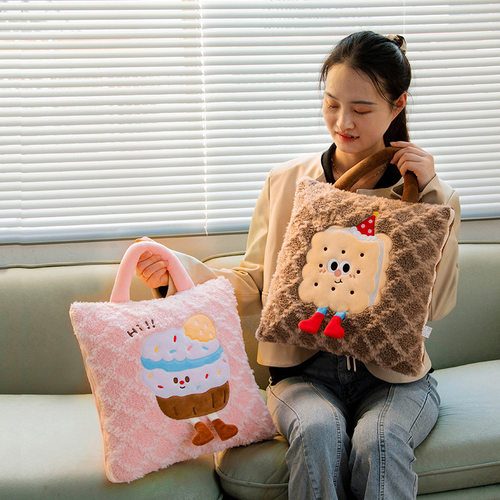 手拎折叠抱枕被子两用夏