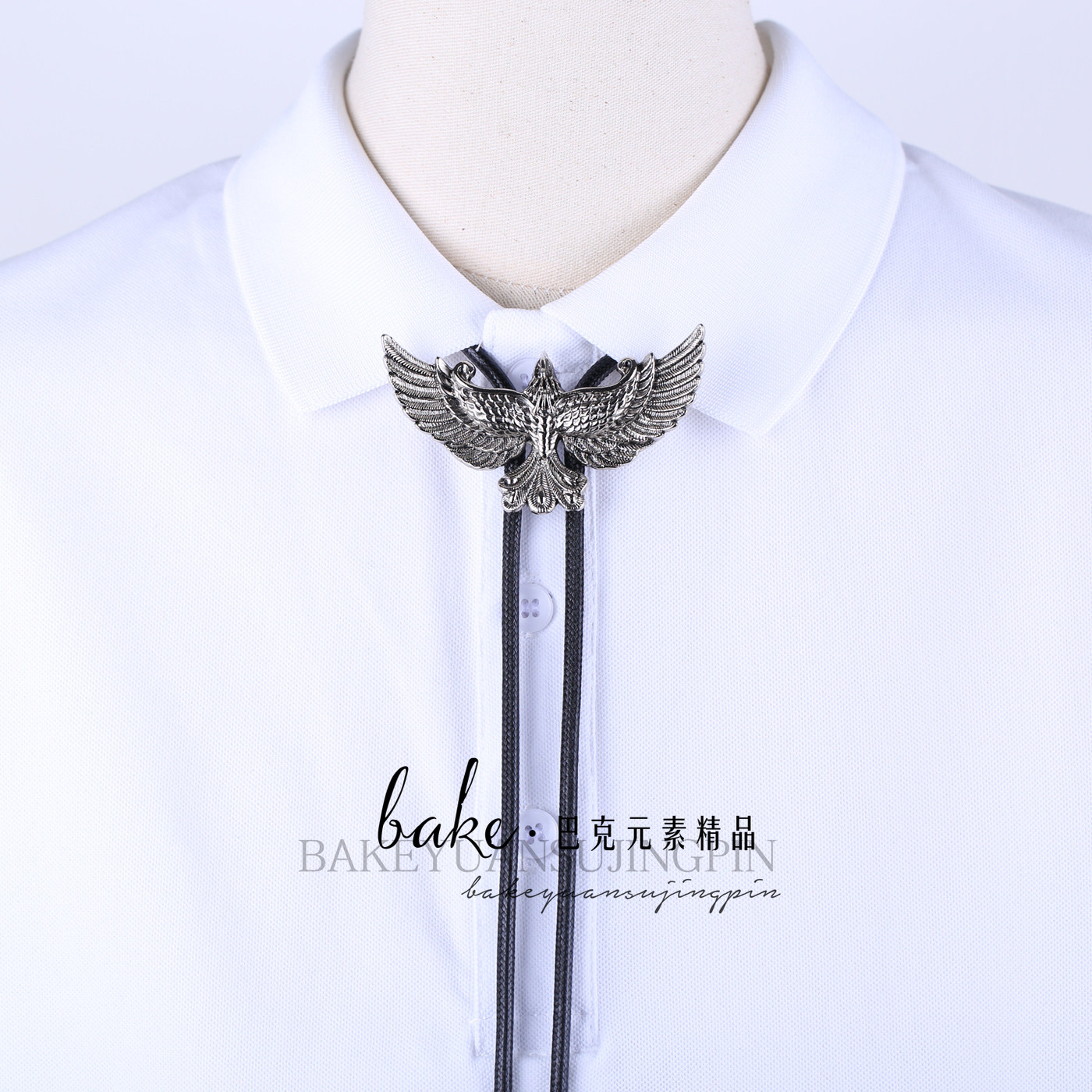 复古bolo tie金属立体老鹰波洛领带男西服衬衫凤凰领结领绳配饰